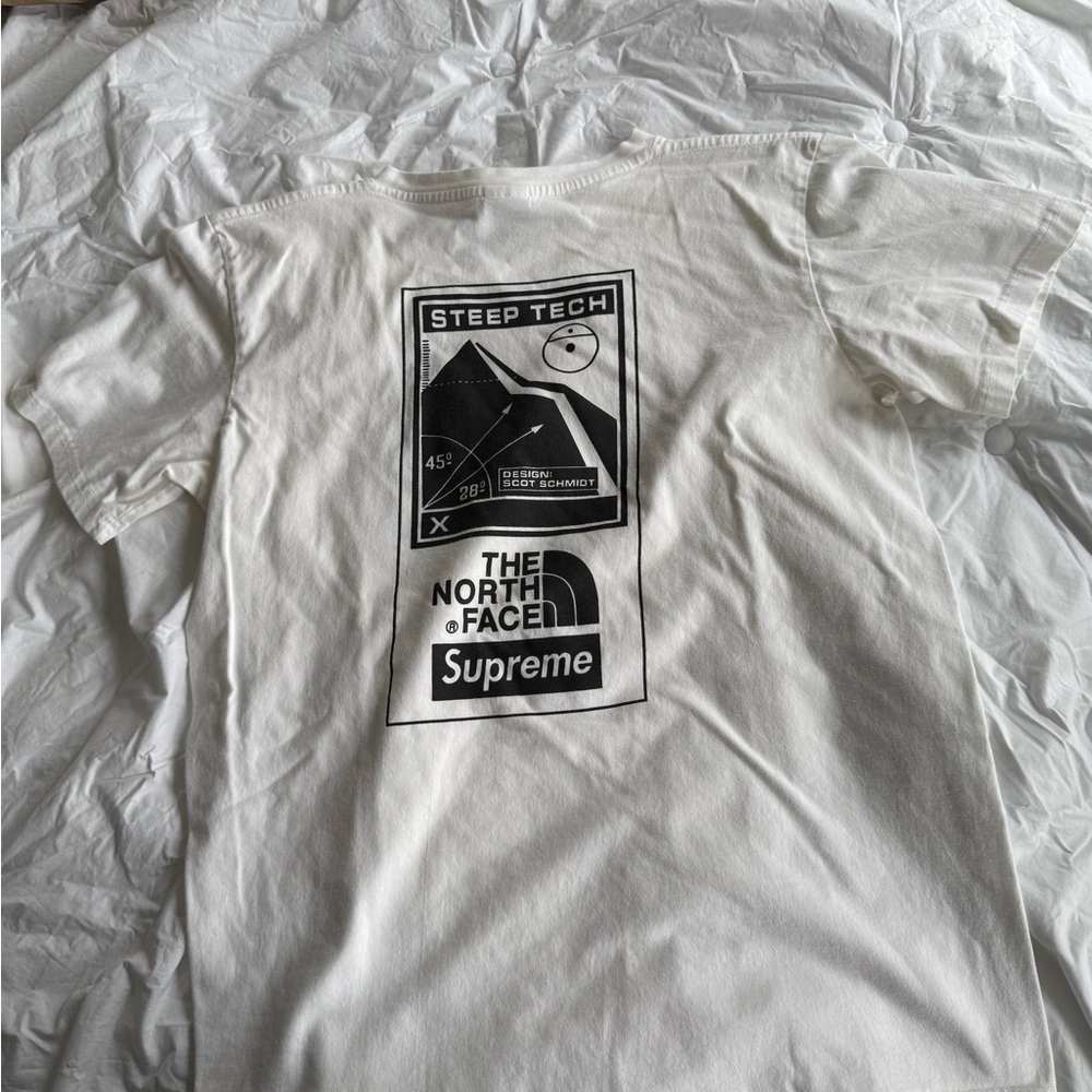 The North Face White Tee with Supreme Logo